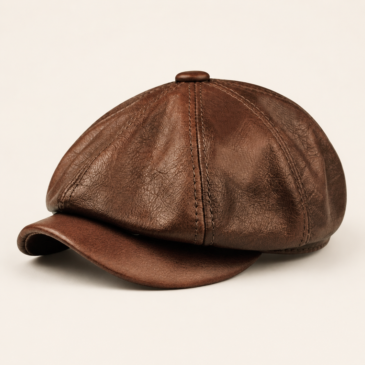 Weston Leather Baker Boy Cap