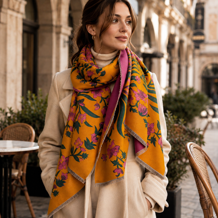 Valerie Reversible Botanical Scarf